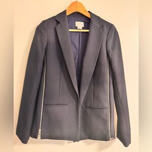 Club Monaco Navy Blazer with Side Zip Details